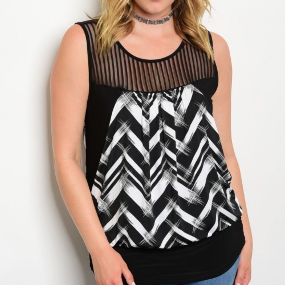 💥3for$20💥  BLACK WHITE PLUS SIZE TOP